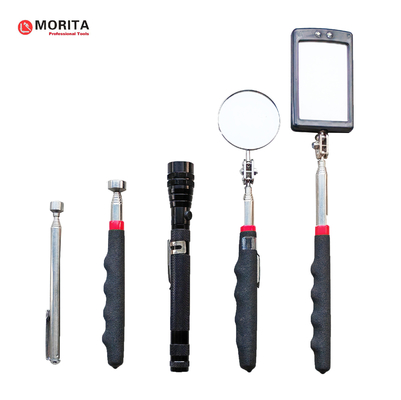 Grabber conjunto de herramientas de plomería herramientas de recogida de luces LED espejos telescópicos linterna plata negro