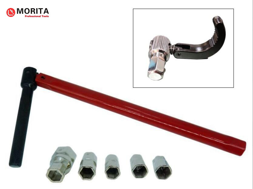 llave inglesa de tubería llave inglesa de cuenca 260 mm para nuez de cuenca cabezas alternativas 9,10, 11, 14 mm Capacidad de apertura de 15 mm a 32 mm rojo