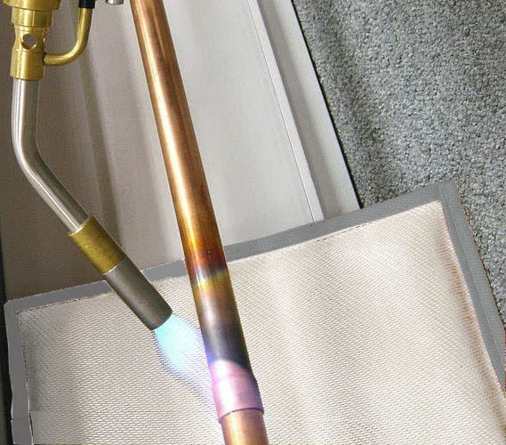 Herramientas de plomería esterilla de soldadura de múltiples capas 290*200mm barrera de quemadura fibra de aluminio-silício adecuada