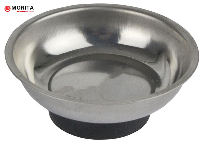Herramientas de plomería redondo cuenco magnético de acero inoxidable de 150 mm de diámetro contiene pernos, tuercas, tornillos y piezas