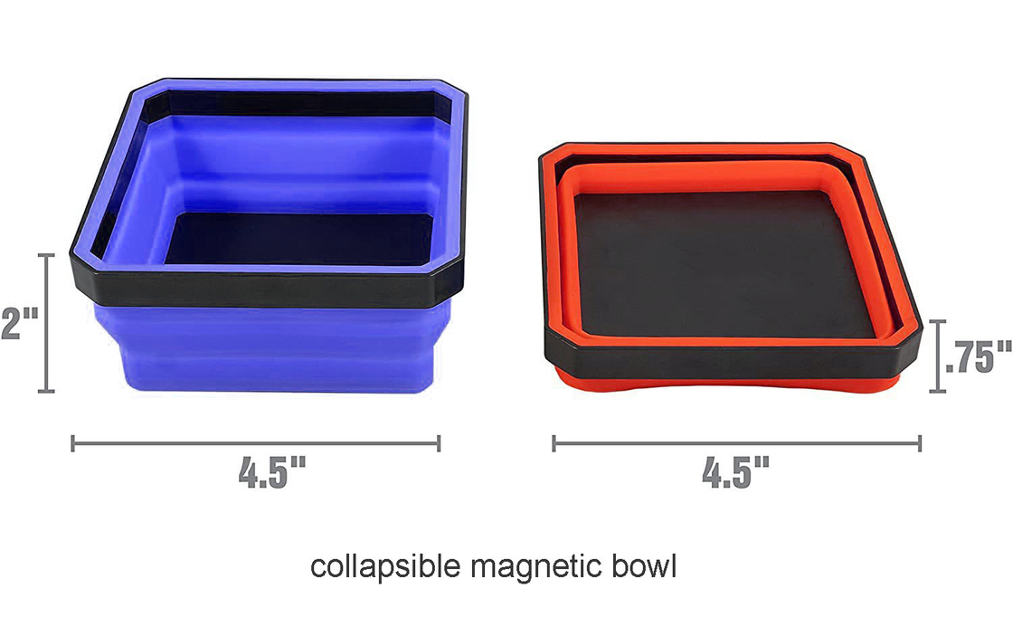 Cuenco magnético 120*120*50m m de la goma de silicona plegable 4 pernos, nueces, tornillos y piezas disponibles de los controles del color