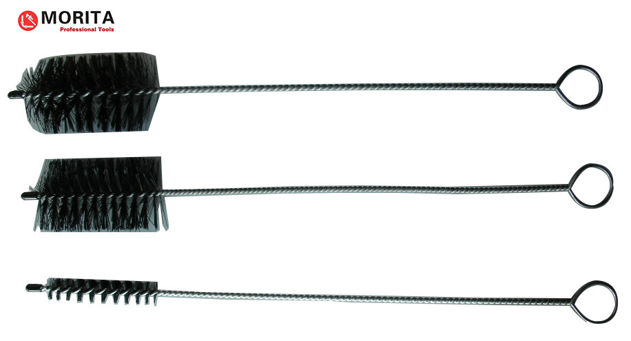 Cepillo de limpieza de humos 3 piezas 400 mm Acero y nylon redondo Ø52 mm redondo Ø15 mm plano 52 * 30 mm Herramientas de plomería de plata