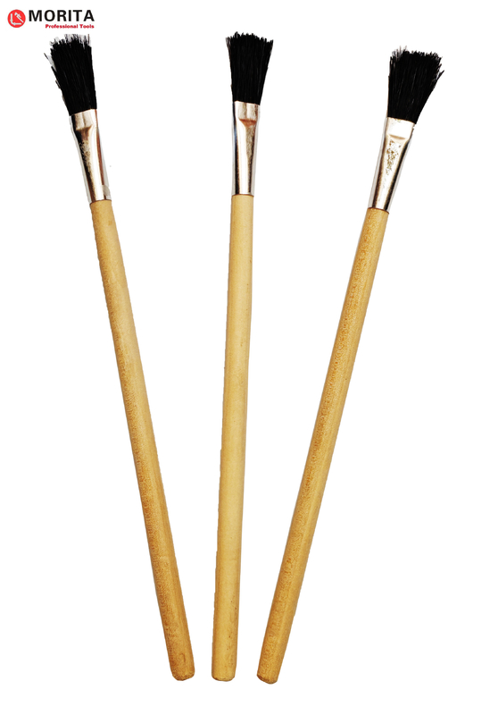 Herramientas de plomería Pinceo de flujo mango de madera Bristle longitud de madera 195mm 25mm * 12 mm Aplicando flujo o pegamento a las juntas y hilos
