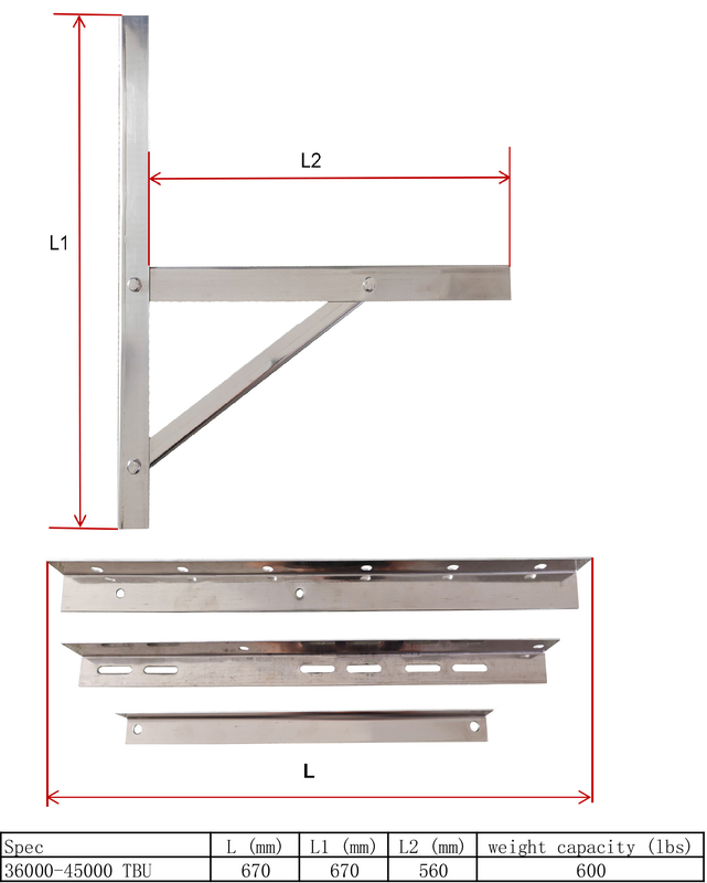 Soportes de montaje de aire acondicionado de división de trabajo pesado de montaje de pared universal AC soporte con hardware